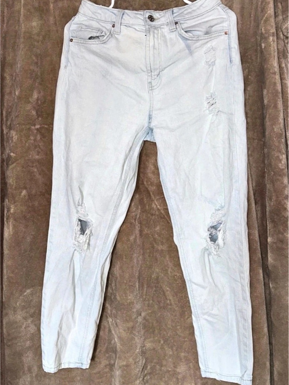 Vigoss Distressed Boyfriend Jeans in Blue Size Medium